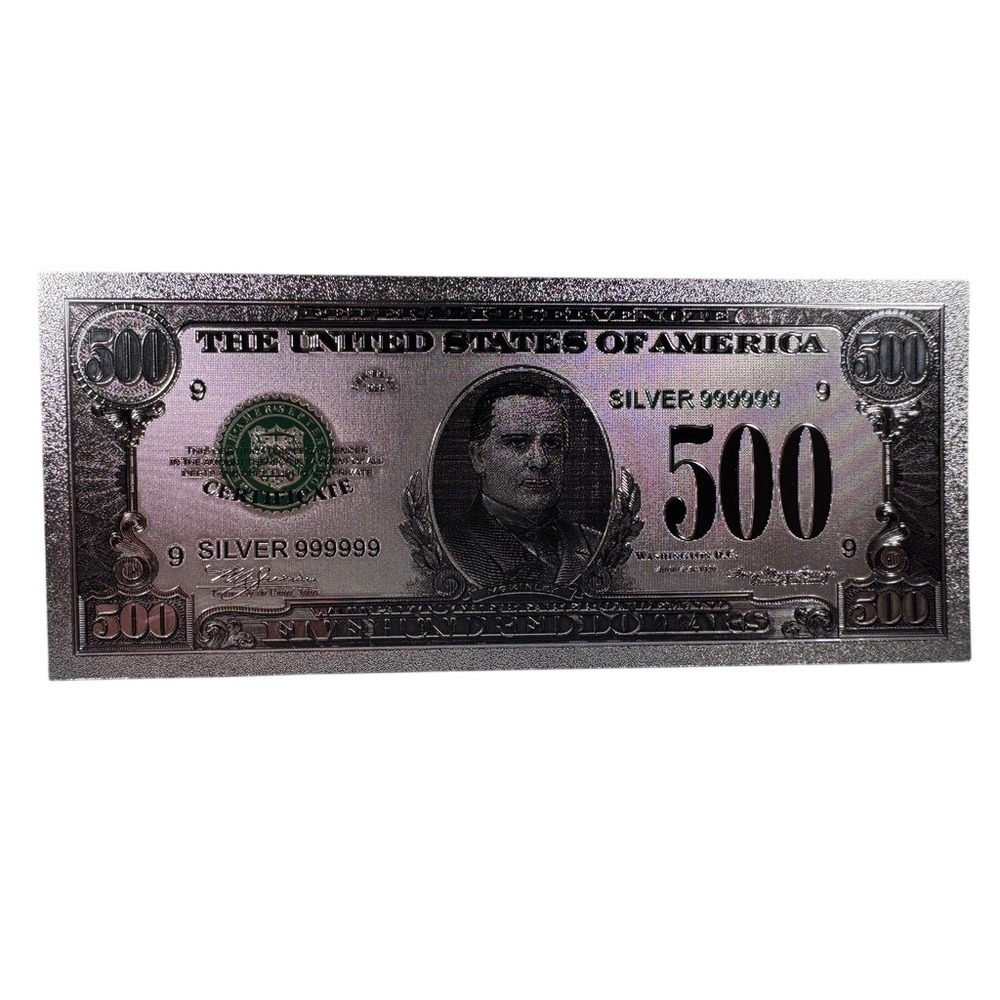 500 Dollar Bill 1928 Series William McKinley Silver Foil Novelty Banknote Note‎